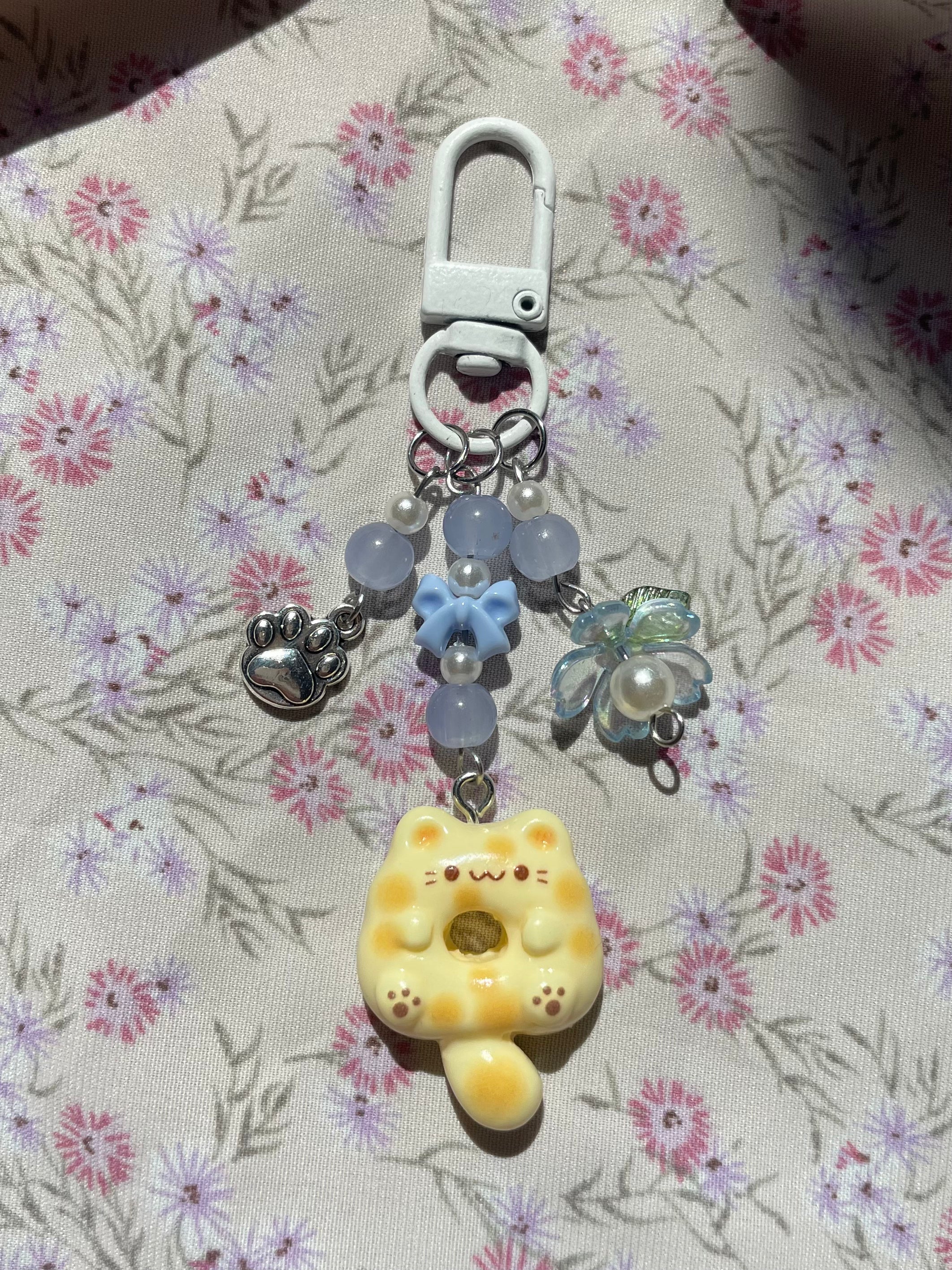 Cat donut trinket phone charm bag charm keyring