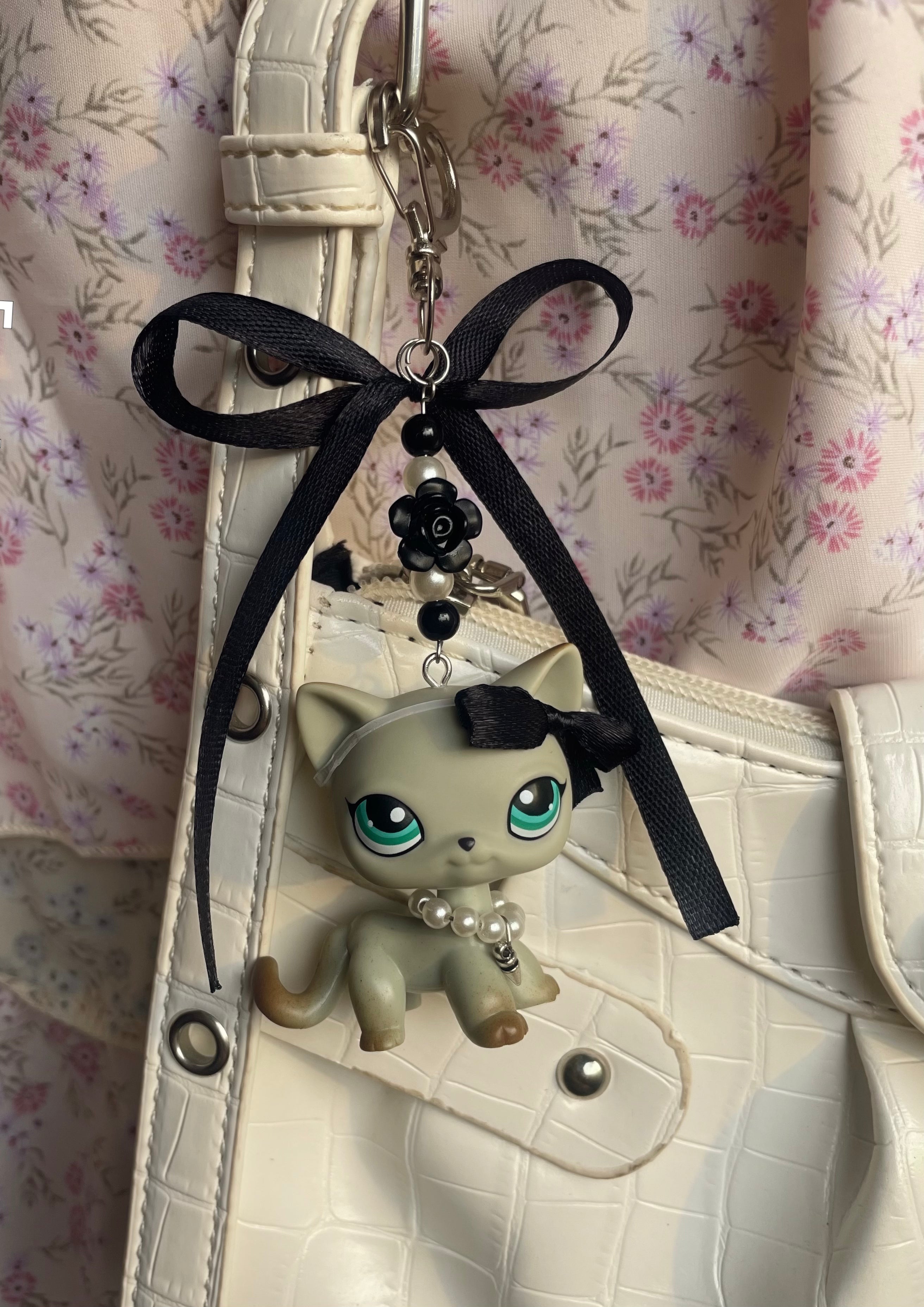 Littlest Pet Shop Shorthair Cat trinket bag charm keyring